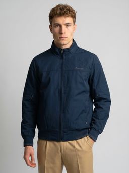 Monte Carlo - Mens Blue Regular Fit Full Sleeve Solid Bomber Jacket