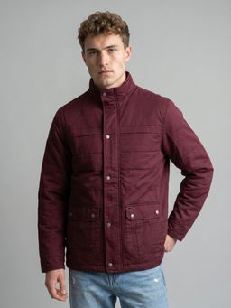 Monte Carlo - Mens Maroon Regular Fit Full Sleeve Solid Winter Padded Jacket
