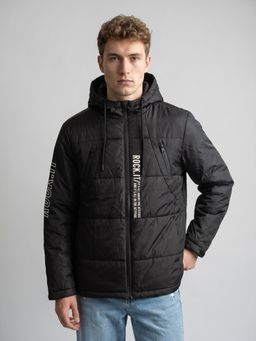 Rock.it - Mens Regular Fit Full Sleeve Hooded Solid Puffer Jacket