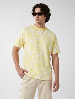 max - Urb_N Yellow Men Printed T-Shirt