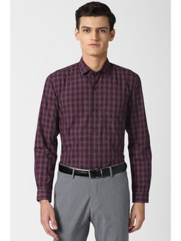 Peter England - Men Purple Regular Fit Full Sleeves Formal Shirt