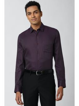 Peter England - Men Purple Slim Fit Full Sleeves Formal Shirt