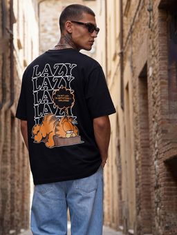 max - Urb_N Men Oversized Garfield Printed T-Shirt