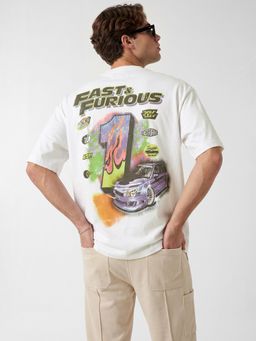max - Urb_N Men Oversized Fast And Furious Printed T-Shirt