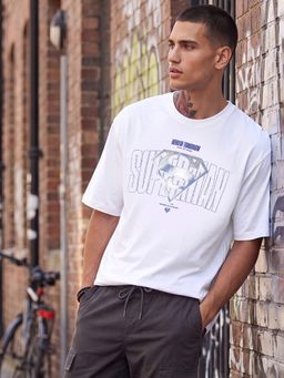 max - Urb_N Men Oversized Superman Printed T-Shirt