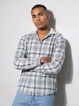 max - Urb_N Grey Men Checked Shirt