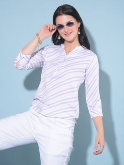 CRIMSOUNE CLUB - Women Purple Printed Top