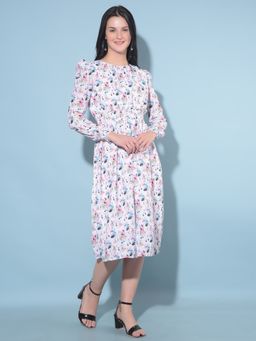 CRIMSOUNE CLUB - Women Multi Color Floral Print A-Line Dress