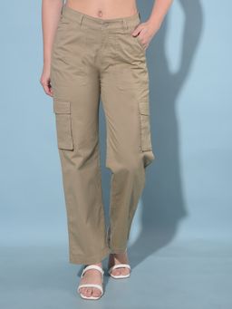 CRIMSOUNE CLUB - Women Khaki Cargo Trousers
