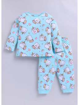 Snuggly Monkey - Blue Unicorn Print Top with Pyjama