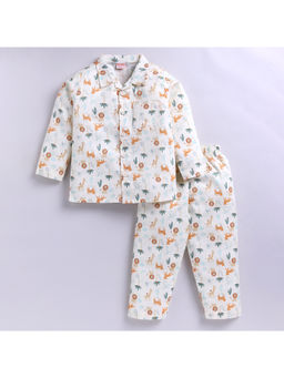 Snuggly Monkey - White Jungle Theme Shirt with Pyjama