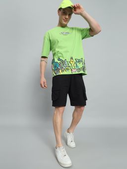 Griffel - Lime Green Oversized Graphic Print Co-Ord Set