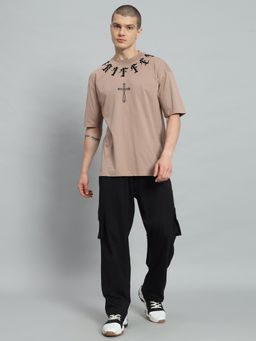 Griffel - Oversized Beige Gothic Print Co-Ord Set