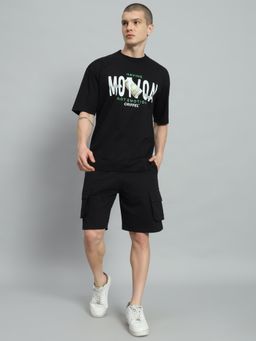 Griffel - Men Black Graphic Print Oversized Co-Ord Set