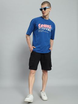 Griffel - Men Blue Graphic Print Oversized Co-Ord Set