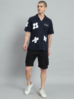 Griffel - Men Navy Blue Printed Co-Ord Set