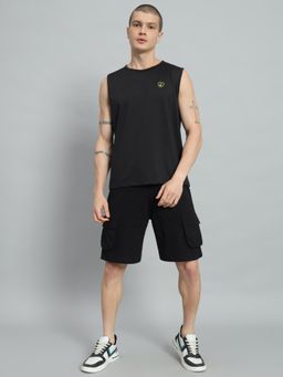 Griffel - Men Black Sleeveless Co-Ord Set