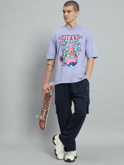 Griffel - Men Lavender Oversized Graphic Printed Co-Ord Set