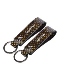 Sassora - Brown Premium Leather Keychain Key Ring Holders (Pack Of 2)