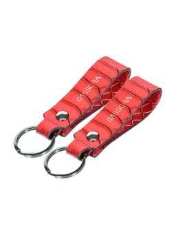 Sassora - Maroon Premium Leather Keychain Key Ring Holders (Pack Of 2)