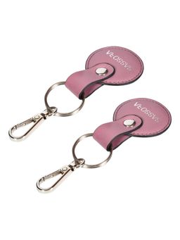 Sassora - Purple Premium Leather Round Shape Key Holder Gift Set (Pack Of 2)