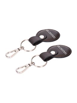 Sassora - Brown Premium Leather Round Shape Key Chain Gift Set (Pack Of 2)