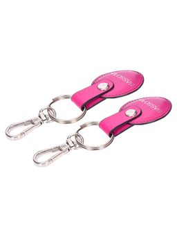Sassora - Pink Premium Leather Round Shape Key Chain Gift Set (Pack Of 2)