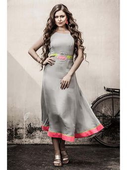 CHHAYA MEHROTRA - Grey Coral Pink Dress