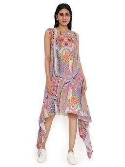 PS Pret by Payal Singhal - Multicolor African Print Cotton Wrinkle Side Tale Dress