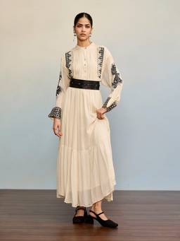 Ritu Kumar - Jardin Beige Ecru Dress