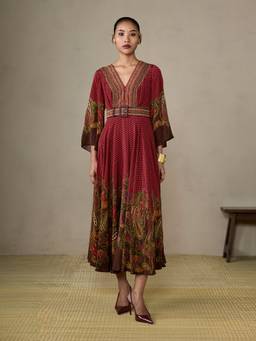 Ritu Kumar - Vandana Red Dress With Belt