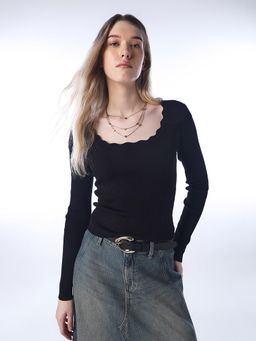 ONLY - Solid Regular Fit Black Top