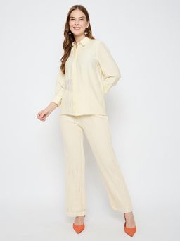 Madame - Semi Sheer Off White Co-Ord Set