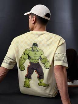The Souled Store - Official Marvel Hulk: Born To Smash Men Oversized T-Shirts