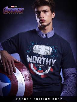 The Souled Store - Official Marvel Endgame: Worthy Men Classic Fit T-Shirts