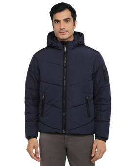 ColorPlus - Regular Fit Dark Blue Solid Jacket