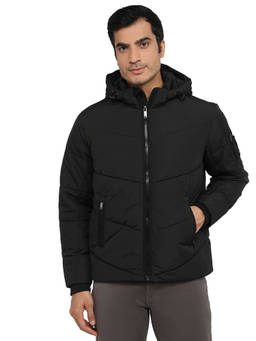 ColorPlus - Regular Fit Black Solid Jacket
