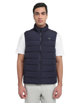 ColorPlus - Regular Fit Solid Dark Blue Jacket