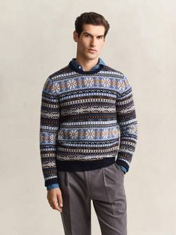 GANT - Men Multicolour Fair Isle Regular Fit Sweater