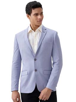 Park Avenue - Super Slim Solid Medium Blue Blazer
