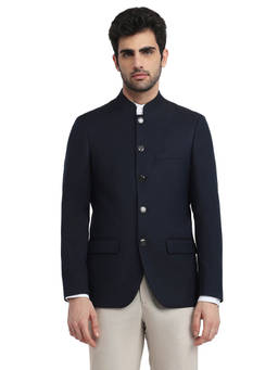 Raymond - Regular Fit Solid Dark Blue Blazer