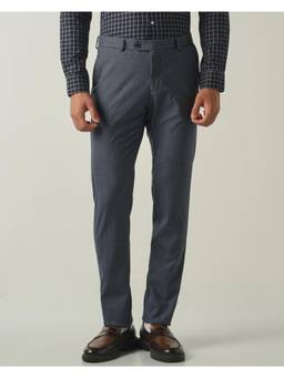 Reid & Taylor - Mens Solid Poly Viscose Elastane Slim Fit Formal Trousers
