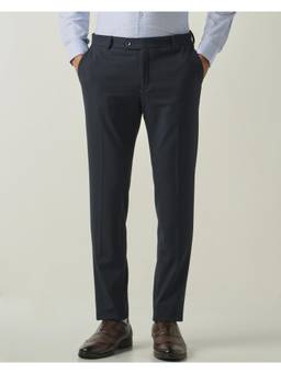 Reid & Taylor - Mens Solid Poly Viscose Elastane Slim Fit Formal Trousers
