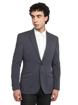 Parx - Regular Fit Woven Design Dark Grey Jacket