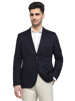 Parx - Regular Fit Woven Design Dark Blue Jacket