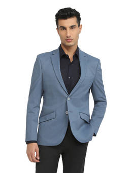 Parx - Regular Fit Solid Medium Blue Jacket