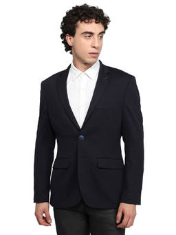 Parx - Regular Fit Solid Dark Blue Jacket