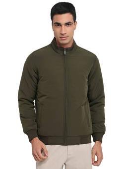 Parx - Regular Fit Solid Medium Green Jacket