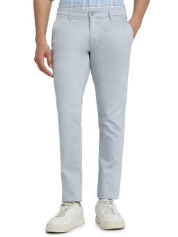 Parx - Tapered Fit Light Grey Solid Trouser