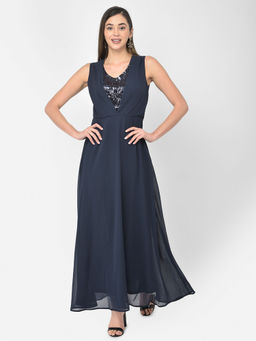 Latin Quarters - Blue Sequin Sleeveless Maxi Dress